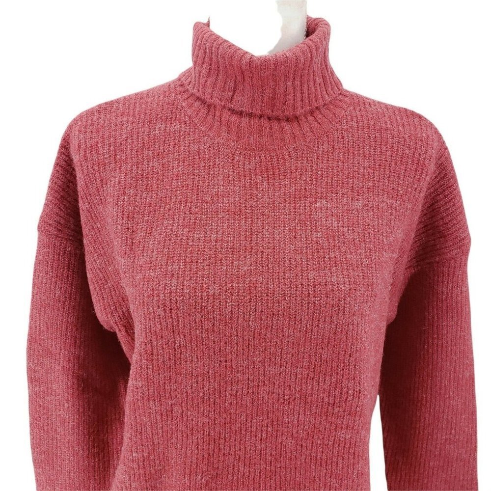 NWT SPARKZ COPENHAGEN Wool Alpaca Blend Turtleneck Sweater Cherry Red SMALL